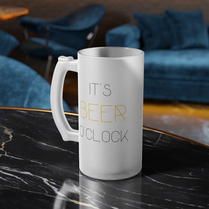 It's Beer O'Clock Frosted Glass Beer Mug