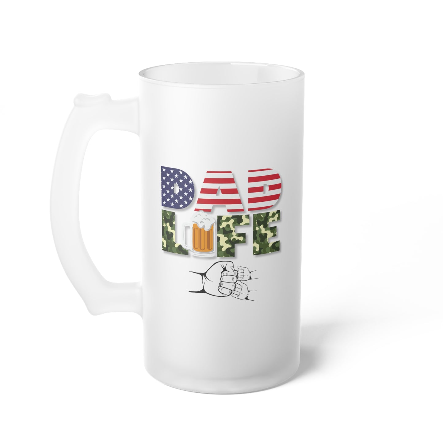 Dad Life Frosted Glass Beer Mug