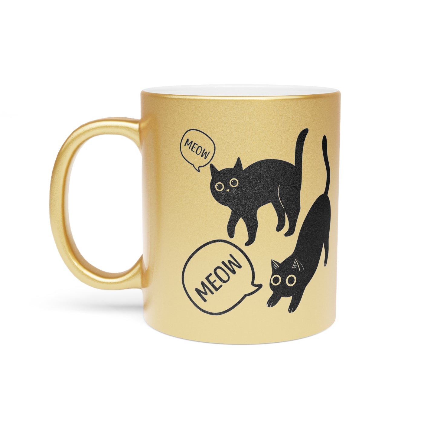 Meow Meow Metallic Mug (Silver\Gold)