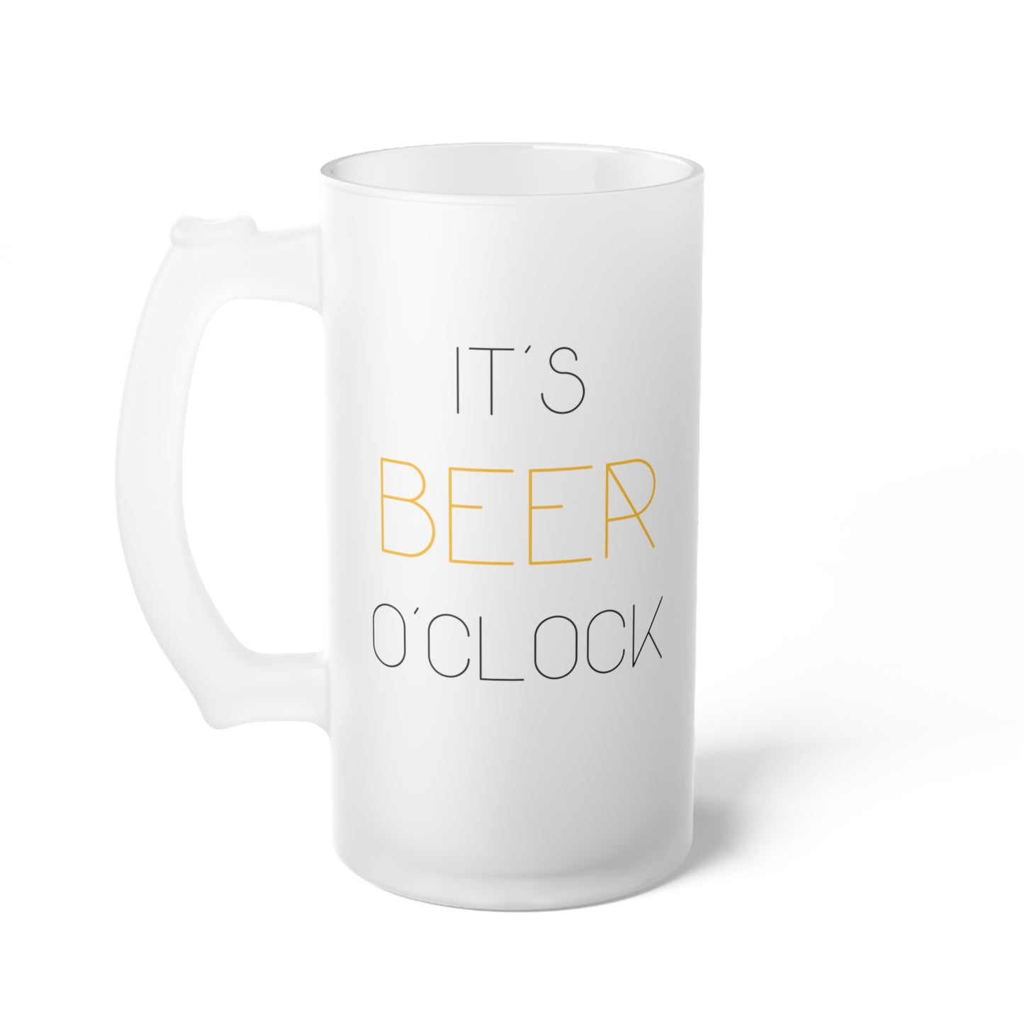 It's Beer O'Clock Frosted Glass Beer Mug