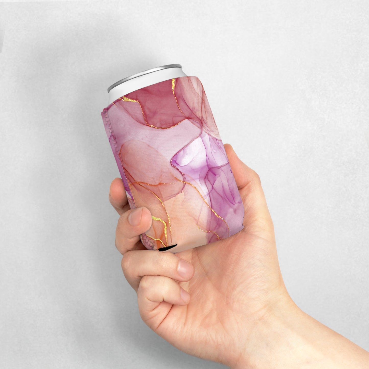 Pink Marble Can Cooler Sleeve