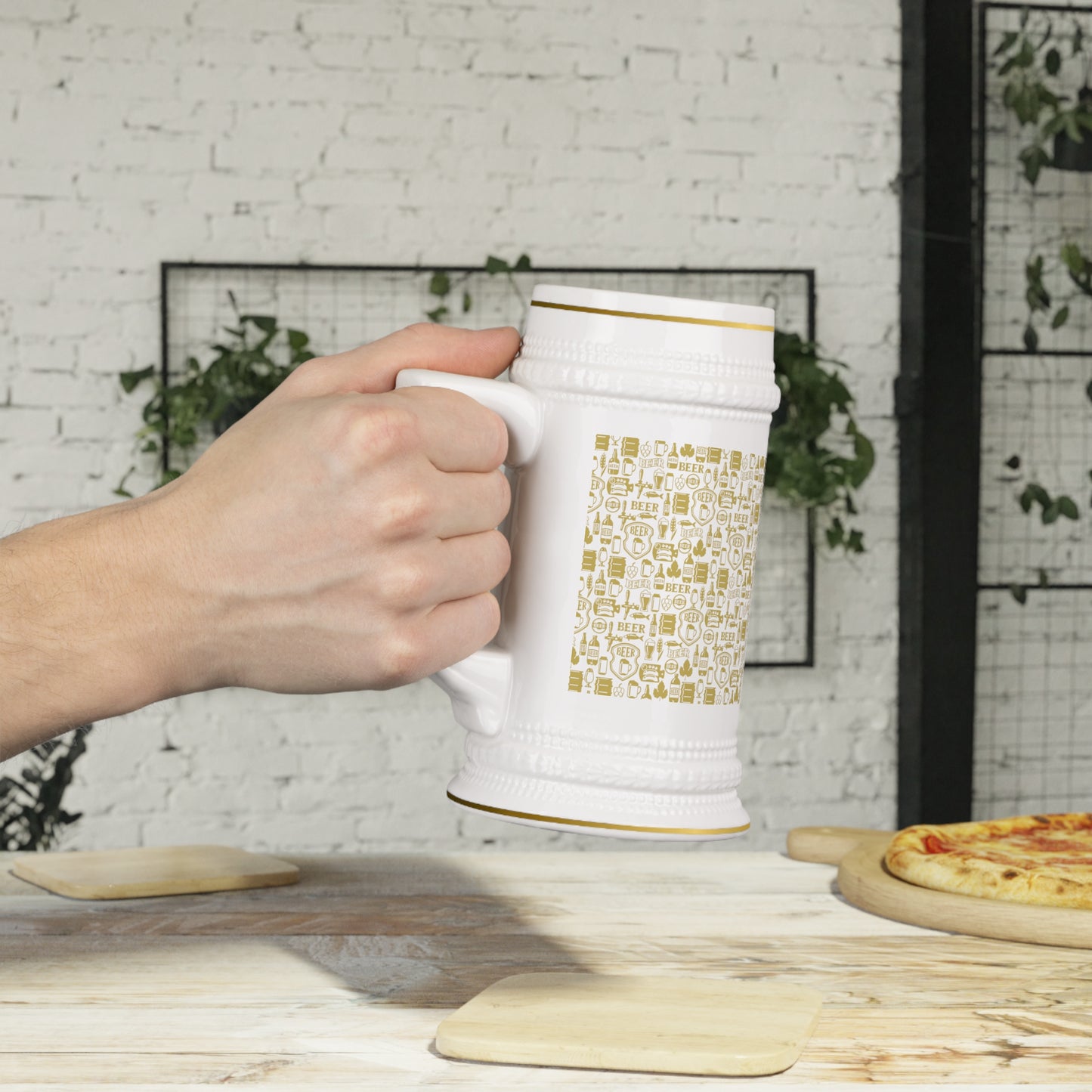 Gold Beer Stein Mug