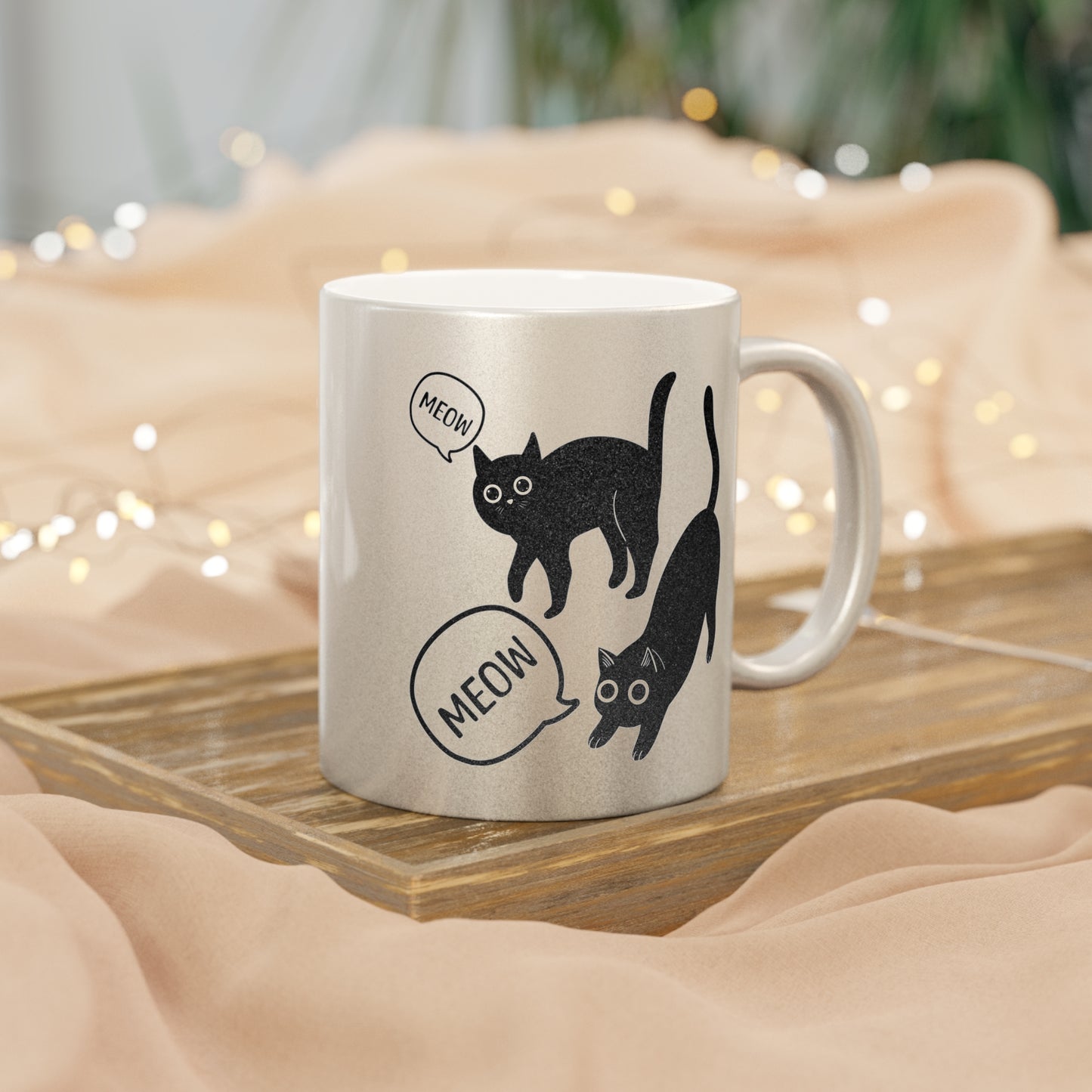 Meow Meow Metallic Mug (Silver\Gold)