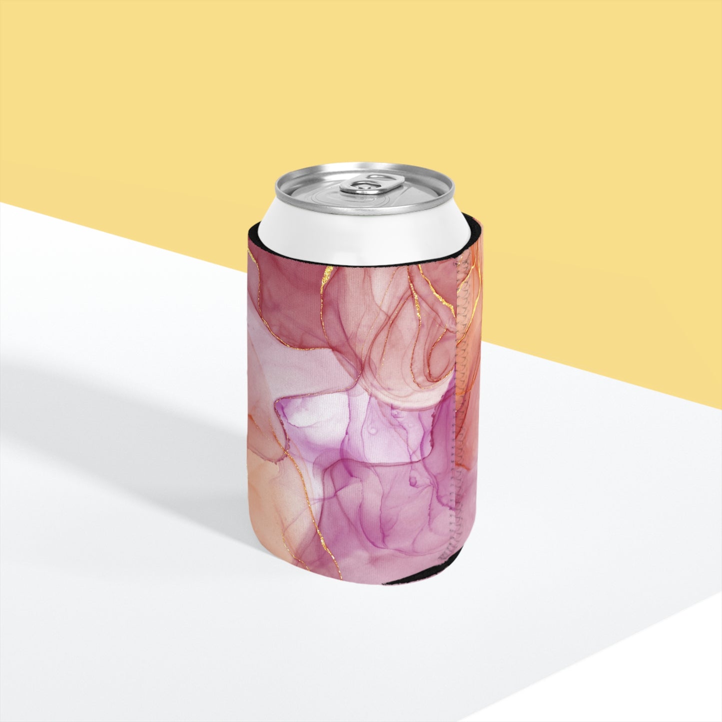 Pink Marble Can Cooler Sleeve