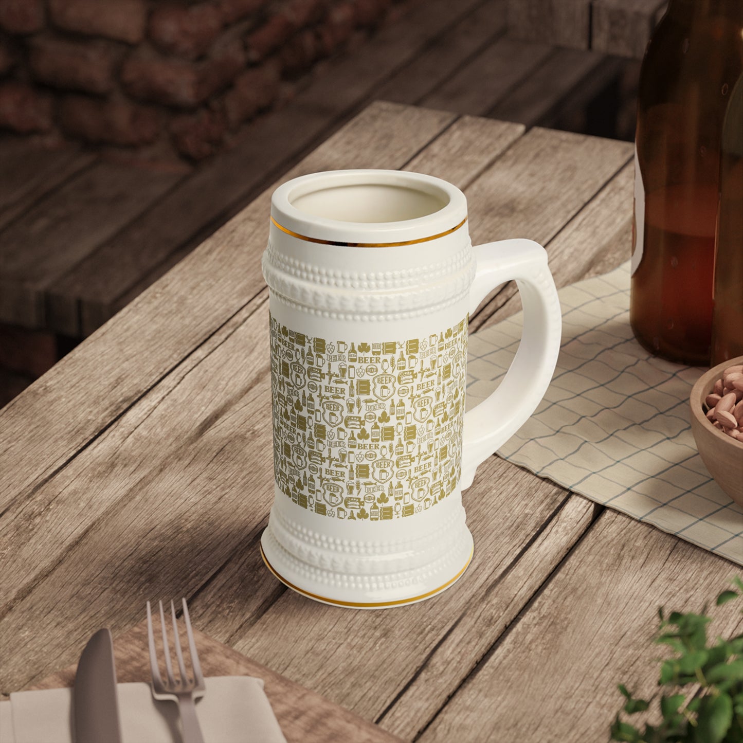 Gold Beer Stein Mug