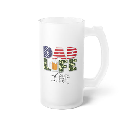 Dad Life Frosted Glass Beer Mug