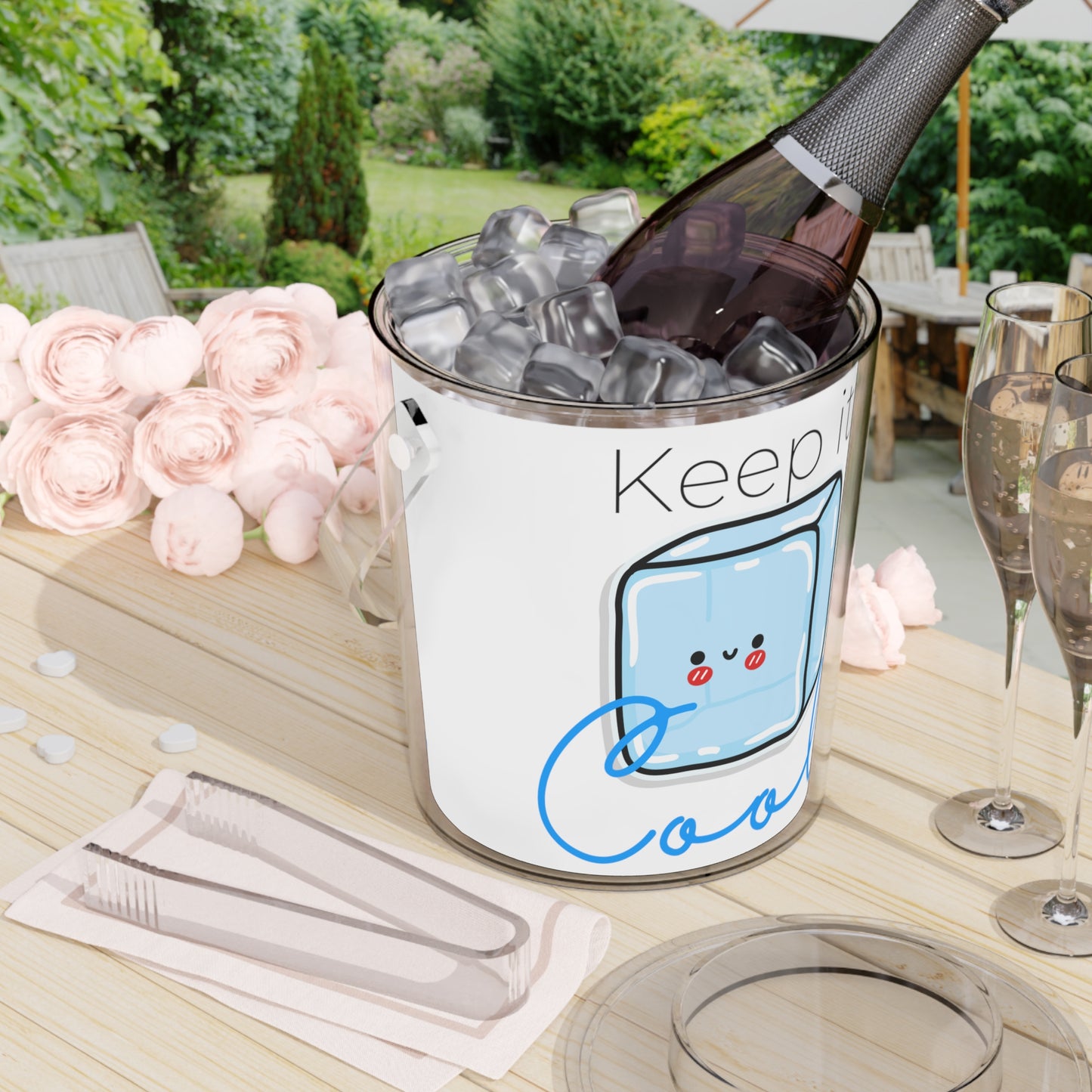 Keep It Cool Ice Bucket with Tongs