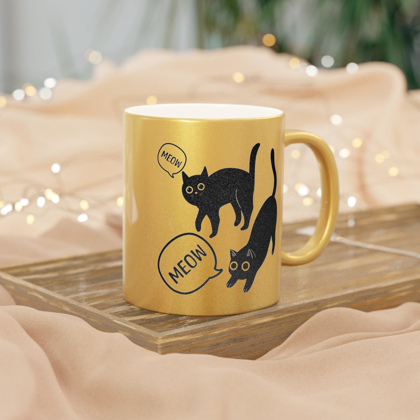 Meow Meow Metallic Mug (Silver\Gold)