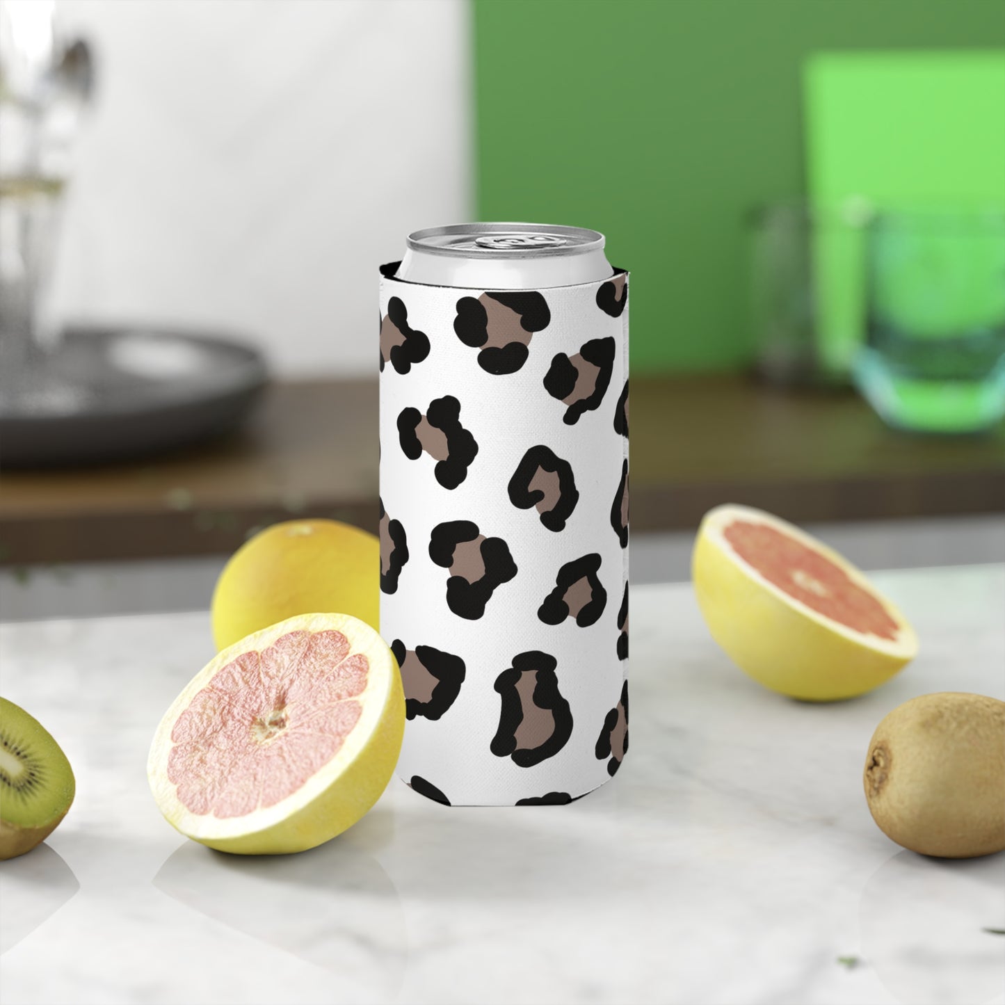 Leopard Print Slim Can Cooler