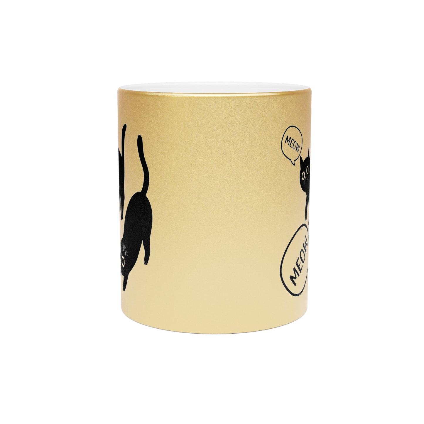 Meow Meow Metallic Mug (Silver\Gold)